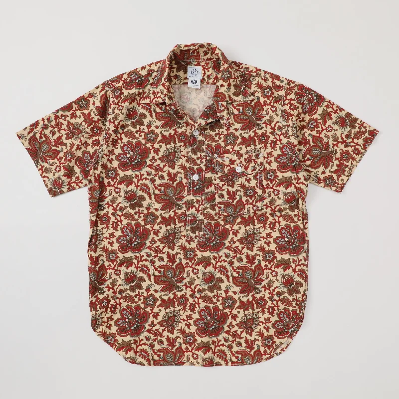 Versatile Button-Down Shirt for Year-Round Fashion-C-Post Short Sleeve : vintage calico print "Dead Stock"