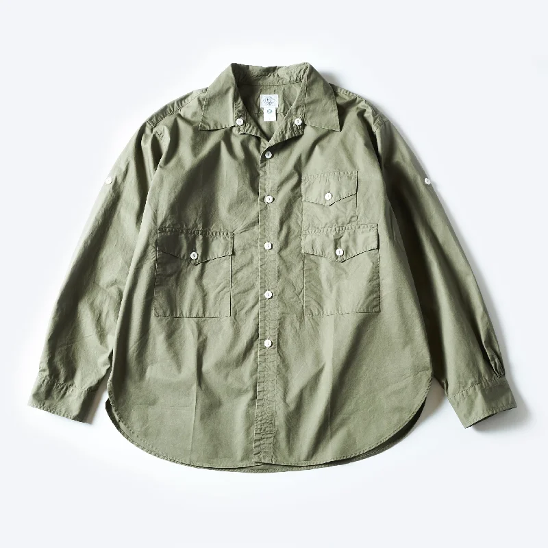 Minimalist Button-Down Shirt for Modern Look-#3225-MP2 Town & Country Safari : medium weight poplin sage