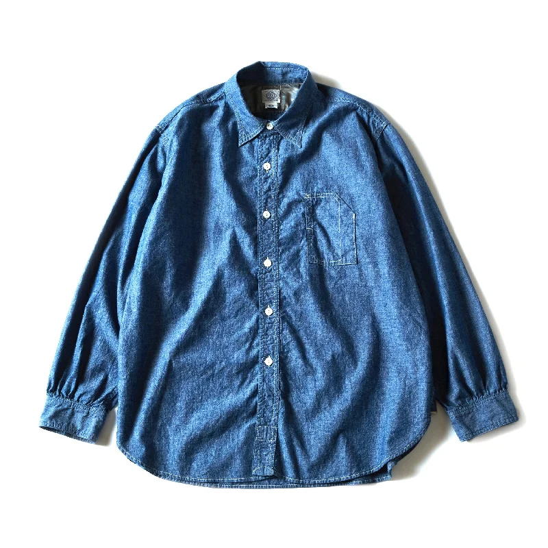 Stylish Casual Button-Down Shirt for Everyday Wear-#1201C-CC No.1 Shirt MV : classic chambray indigo