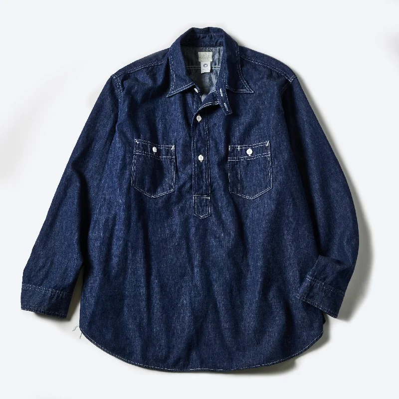 Comfortable Stretch Button-Down Shirt for All-Day Wear-#1202-LDI No.2 Shirt : light denim indigo