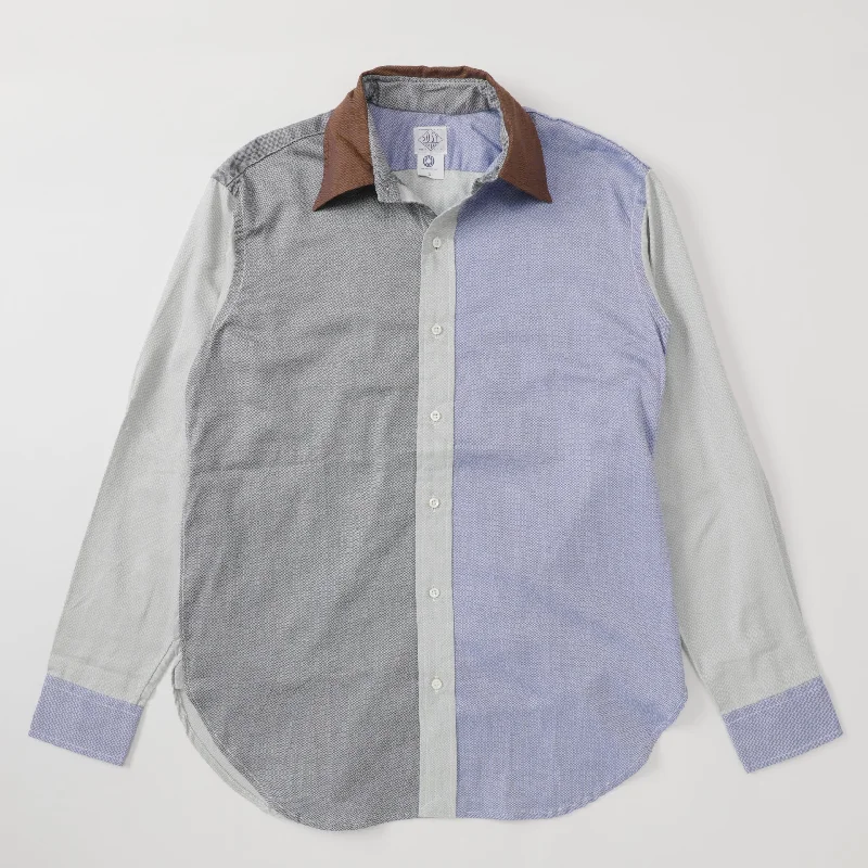 Relaxed Button-Down Shirt for Casual Outings-Post BL Shirt : royal oxford combo crazy patern "Dead Stock"