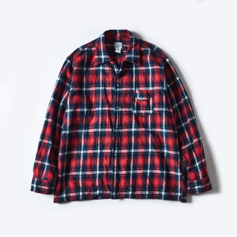 Cotton Blend Button-Down Shirt for Soft Feel-#3221-FP4 NEUTRA 6 : flannel plaid red