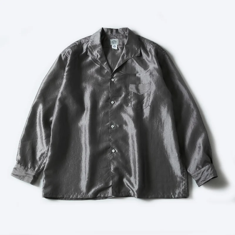 Soft Corduroy Button-Down Shirt for Winter Layers-#3224-MTS Fever : metallic taffeta silver grey