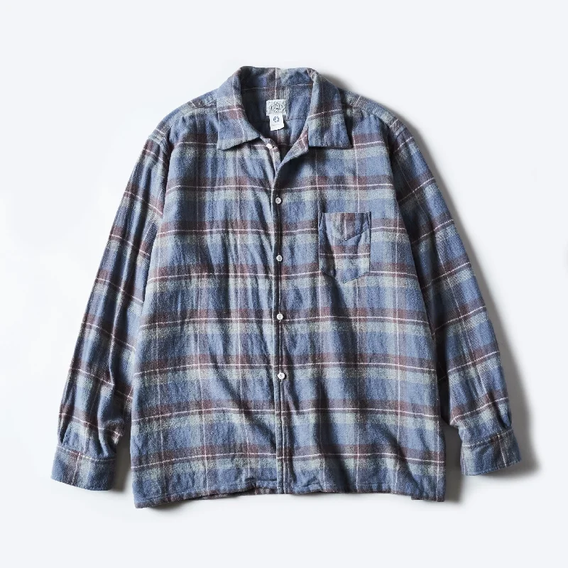 Stylish Button-Down Shirt with Pocket Detail-#3221-FP1 NEUTRA 6 : flannel plaid pale blue