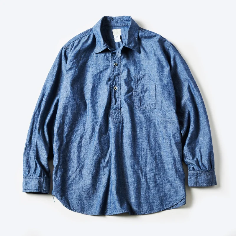 Premium Cotton Button-Down Shirt for Luxurious Feel-#1201-CC No.1 Shirt : classic chambray indigo