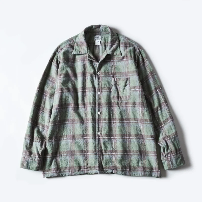 Comfortable Stretch-Fit Button-Down Shirt for Movement-#3221-FP2 NEUTRA 6 : flannel plaid pale green