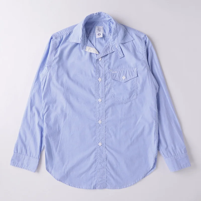 Modern Button-Down Shirt for Casual Office Wear-C-Post : broad cloth light blue "Dead Stock"