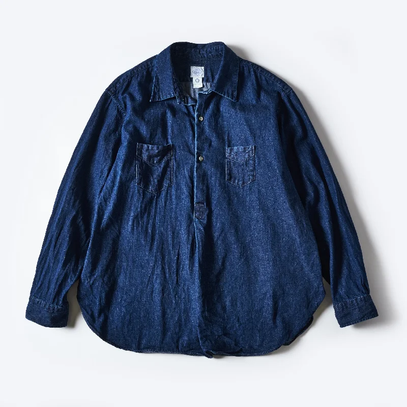 Smart Fitted Button-Down Shirt for Sleek Silhouette-#3220L-8DW NEUTRA 5 LLC : 8oz. denim deep washed indigo