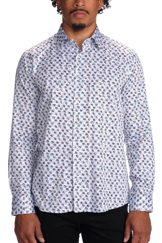 Trendy Checkered Button-Down Shirt for Modern Style-Geometric Shirt