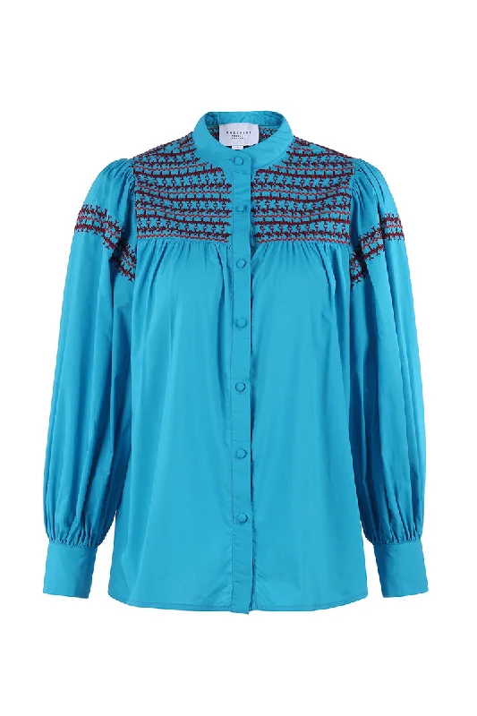 Button-Down Shirt with Subtle Print for Elegant Look-The Long Sleeve Saylor Shirt