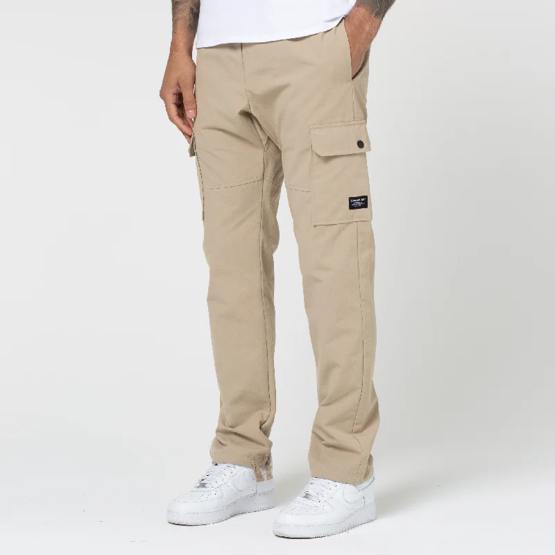 Flexible Movement Pants for Athletes and Fitness-Ripstop Open Hem Cargo Pant | Sand