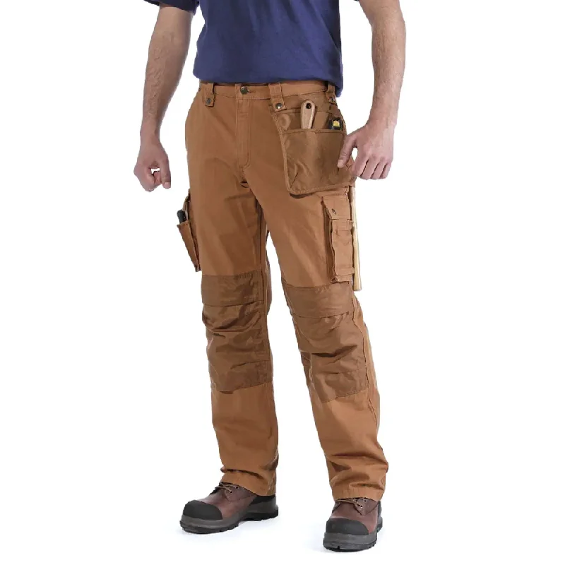 Stylish Slim Fit Pants for Fashionable Outfits-Carhartt 100233 Multi Pocket Ripstop Pant Work Trouser BROWN