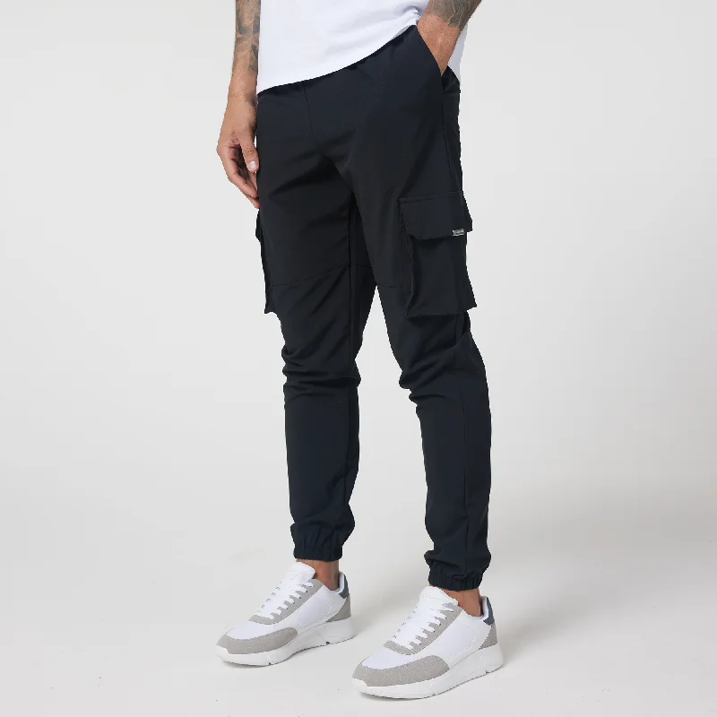 Soft Jogging Pants for Morning Runs-Tech Cuffed Cargo Pant | Black