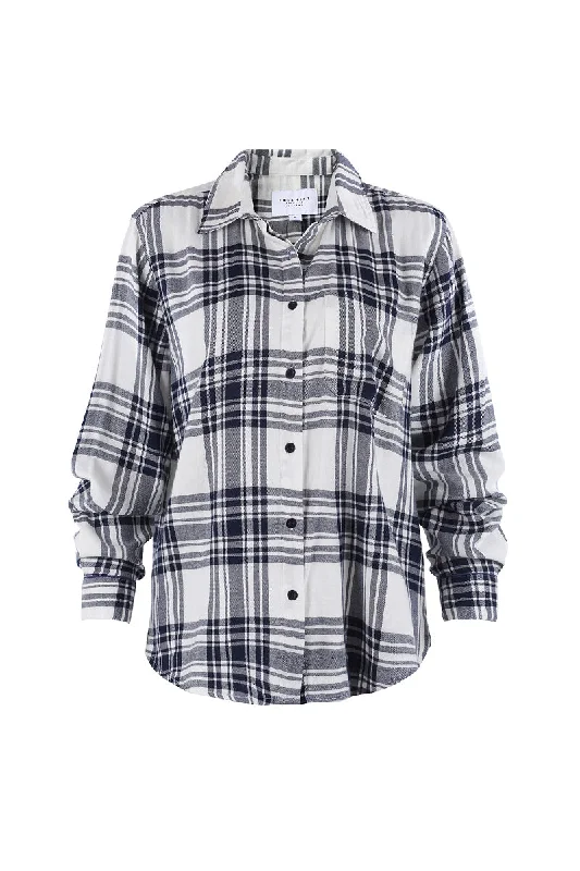 Button-Down Shirt with Adjustable Cuffs for Perfect Fit-The Boyfriend Shirt in Plaid