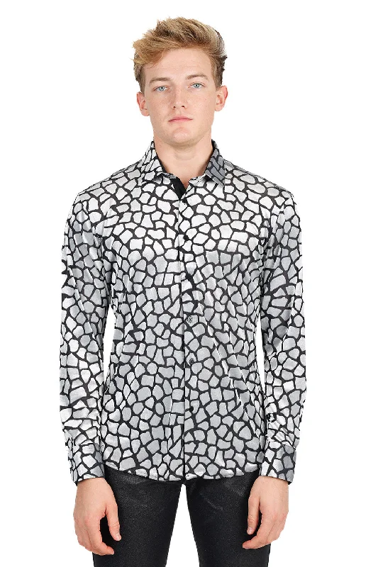 Customizable Button-Down Shirt for Personalized Fashion-Rock Formation Long Sleeve Shirt