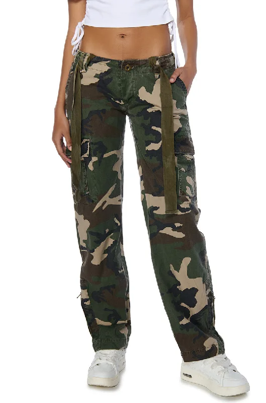 Classic Straight-Leg Pants for Casual Style-COPY THAT CAMO CARGO PANT