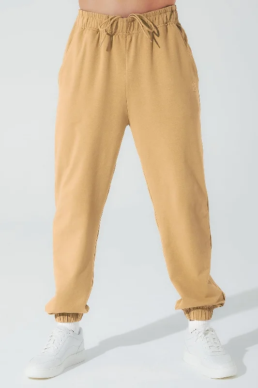 Stylish Wide-Leg Pants for a Boho Look-Men Janet Sweatpant - Cappuccino