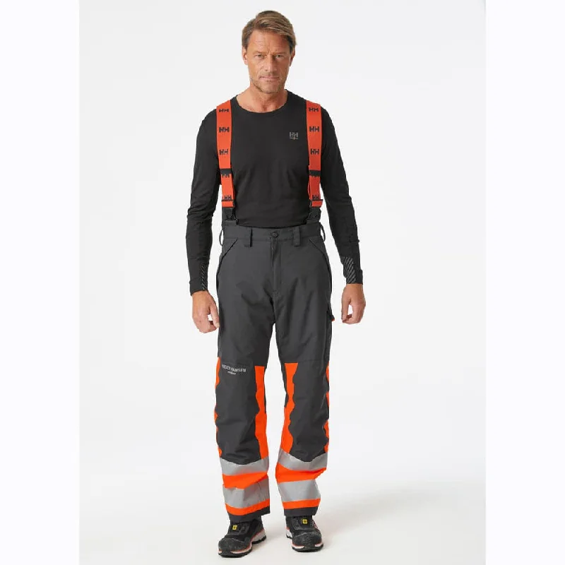 Custom Printed Pants for Personal Expression-Helly Hansen 71490 Alna 2.0 Hi-Vis Waterproof Winter Insulated Bib & Brace Trouser Pant