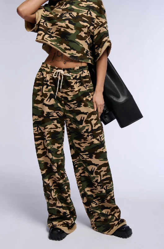 Classic Denim Jeans for Everyday Wear-LIFT ME UP WIDE LEG CAMO JOGGER PANT