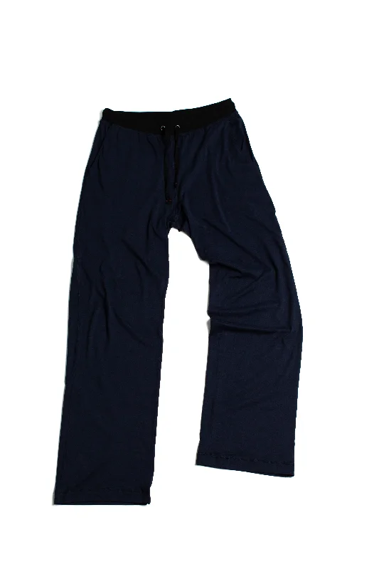 Classic Straight-Leg Pants for Casual Style-100% Peruvian Pima Cotton Contrast Waist Replenishment Midnight Pant