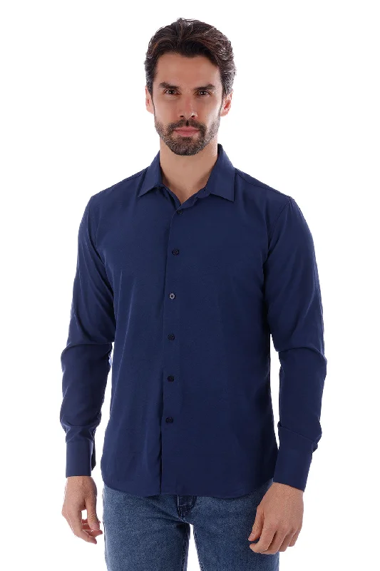 Stylish Button-Down Shirt with Pocket Detail-Prevalence Sort Long Sleeve Shirt