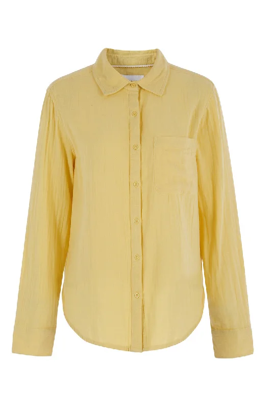 Cozy Wool Button-Down Shirt for Cold Weather-The Super Relaxed Boyfriend Shirt in Gauze