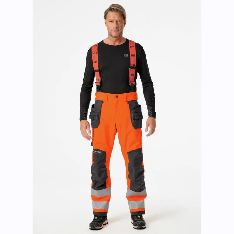 Trendy Acid Wash Pants for a Vintage Look-Helly Hansen 71493 Alna 2.0 Hi-Vis Waterproof Shell Construction Bib& Brace Pant Trouser