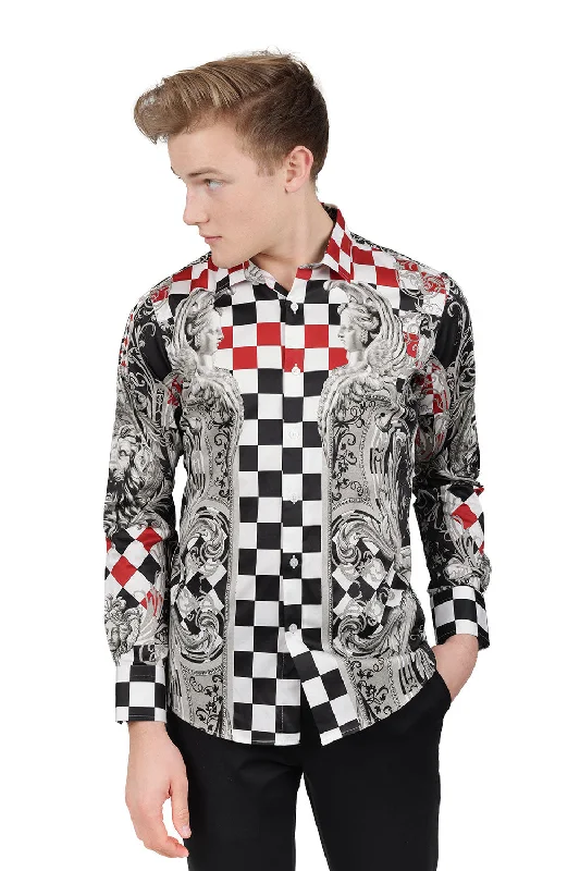 Smart Casual Button-Down Shirt for Semi-Formal Events-Chess King Long Sleeve Shirt