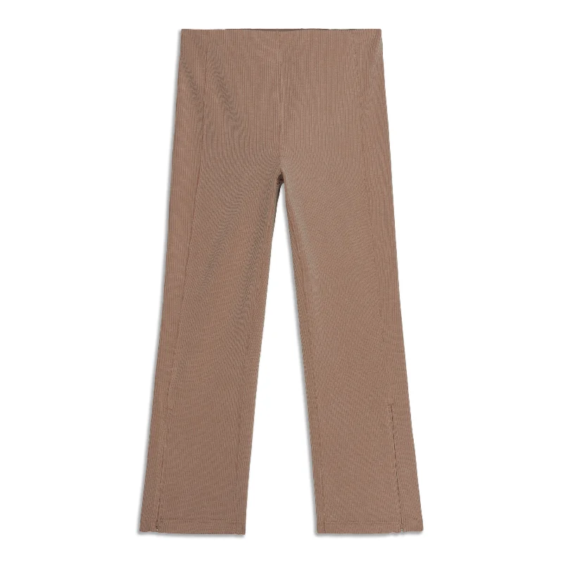 Soft Jogging Pants for Morning Runs-Ribbed Softstreme Zip-Leg High-Rise Cropped Pant - Resale