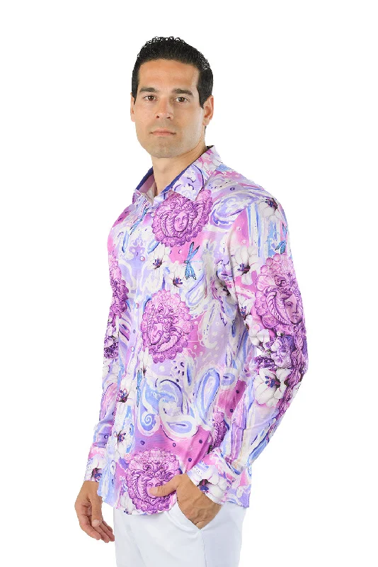 Stylish Oxford Button-Down Shirt for Polished Look-Paisley Floral 2