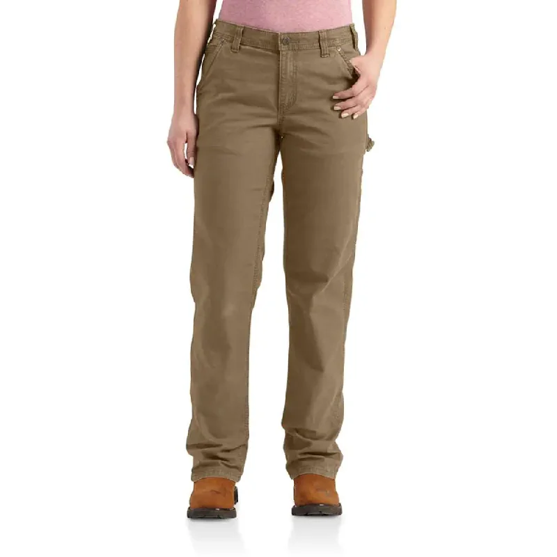 Classic Chino Pants for Casual Looks-Carhartt 102080 Womens Rugged Flex Loose Fit Canvas Work Trouser Pant