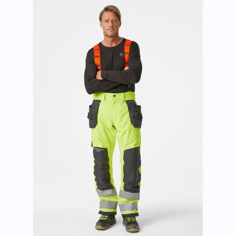 Durable Utility Pants for Work and Play-Helly Hansen 71491 Alna 2.0 Hi-Vis Winter Insulated Waterproof Construction Bib Pant Trouser