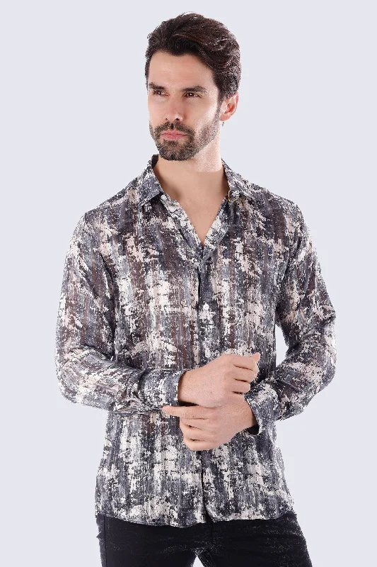 Classic Solid Color Button-Down Shirt for Versatility-Drexil Long Sleeve Shirt