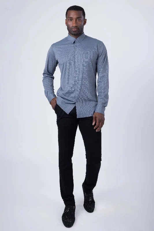 Light Wash Denim Button-Down Shirt for Effortless Style-Caldara Long Sleeve Shirt