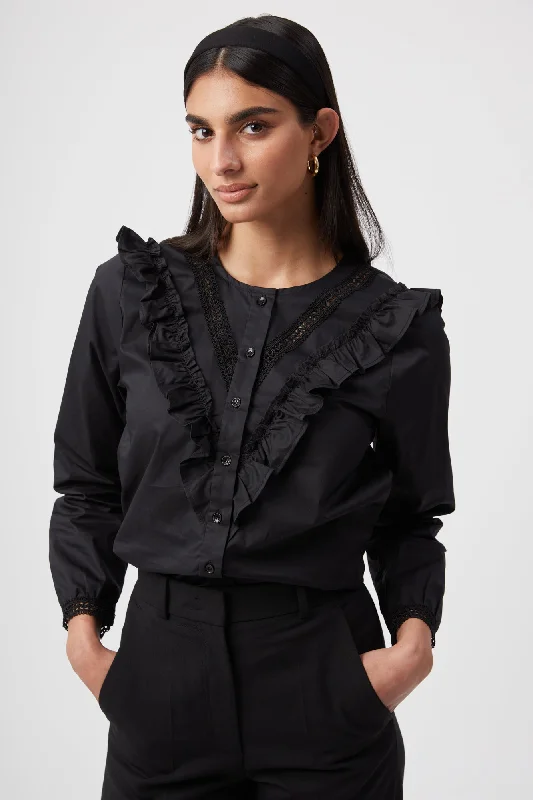 Button-Down Shirt with Contrasting Details for Edge-The Lindsay Shirt