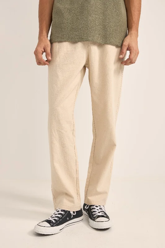 Soft Jogging Pants for Morning Runs-Linen Jam Pant Bone