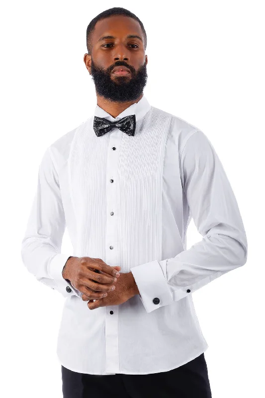 Classic Black Button-Down Shirt for Formal Occasions-Make Hew Tuxedo Shirt