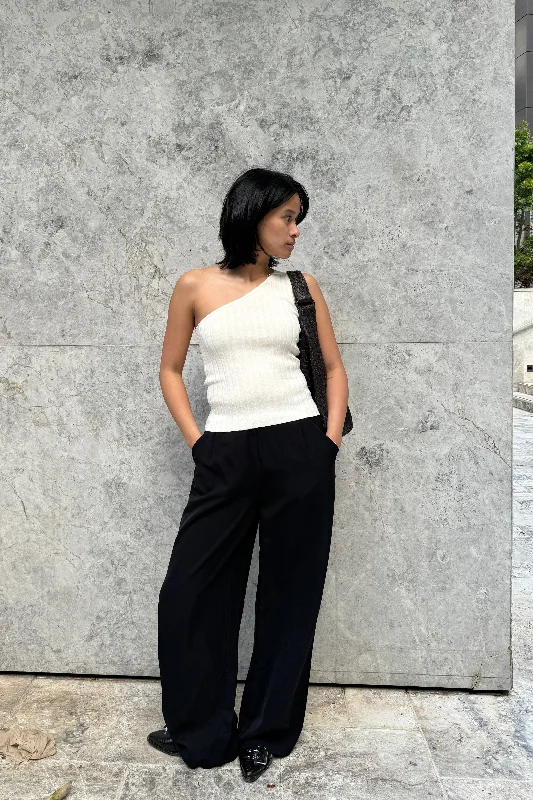 Trendy Wide-Legged Pants for Fashion Forward Looks-Instinctive Black Recycled Stretch Back Wide Leg Pant