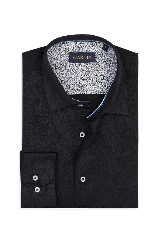 Classic Solid Color Button-Down Shirt for Versatility-Jacquard Shirt