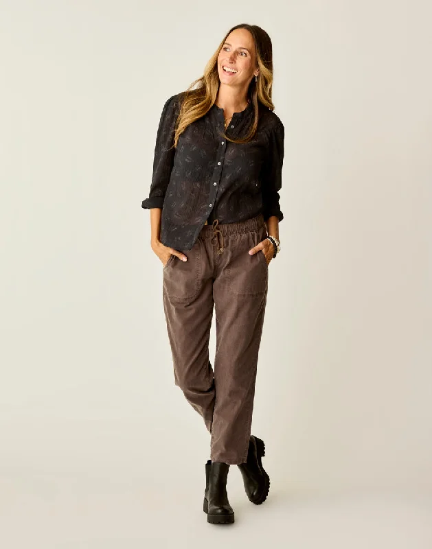 Custom Printed Pants for Personal Expression-Zoe Twill Pant: Espresso