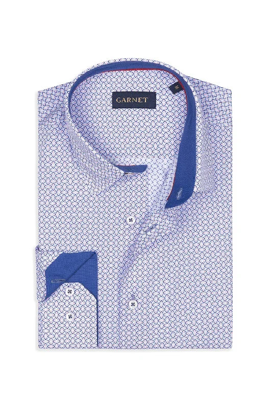 Classic Solid Color Button-Down Shirt for Versatility-Minimal Geometric Dynamic Shirt