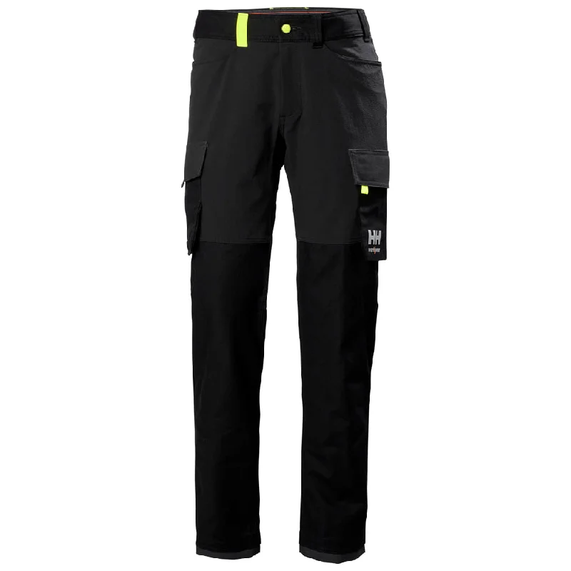 Warm Thermal Jogger Pants for Winter Workouts-Helly Hansen 77408 Oxford 4 Way Stretch Cargo Pant Black / Ebony