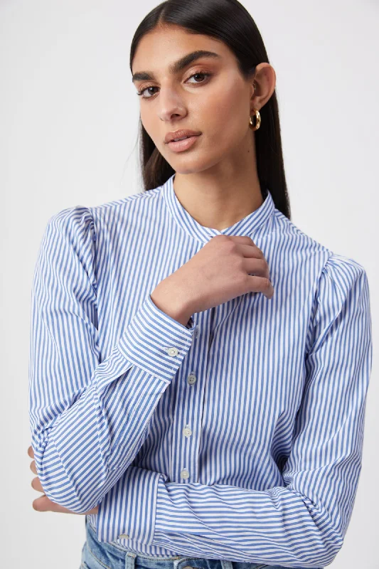 Long Sleeve Button-Down Shirt with Cuffs for Formal Wear-The Puff Shoulder Shirt