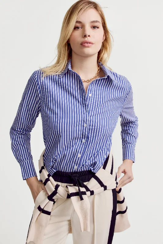 Casual Button-Down Shirt with Roll-Up Sleeves-The Boyfriend Shirt