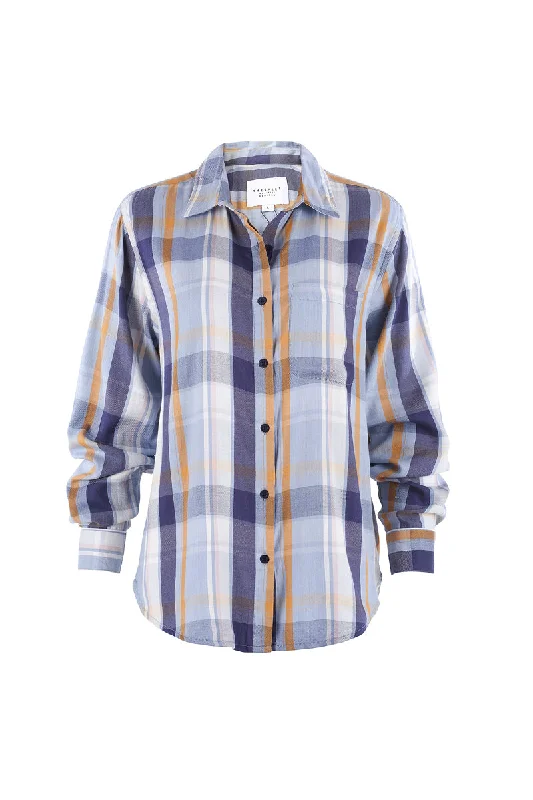 Stylish Pleated Button-Down Shirt for Fashion-Forward Look-The Boyfriend Shirt in Plaid