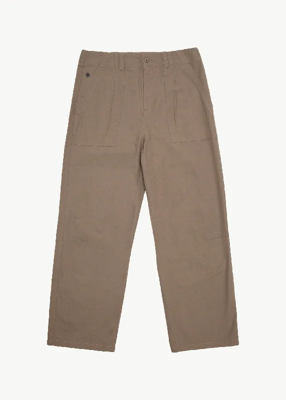 Versatile Khaki Pants for Casual and Formal Wear-AFENDS Mens Glider - Pleated Pant - Fossil