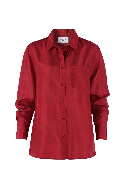 Button-Down Shirt with Contrasting Details for Edge-The Silk Shirt