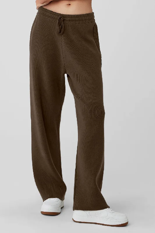 Soft Fleece Pants for Cold Weather Comfort-Scholar Straight Leg Sweatpant - Espresso