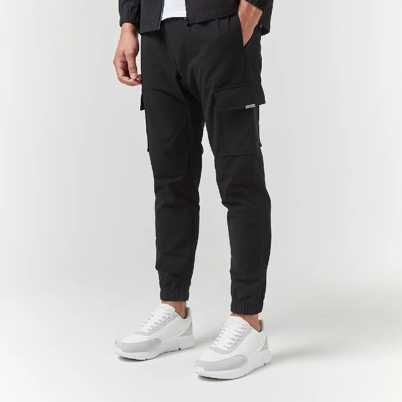 Trendy High-Rise Pants for Modern Looks-Smart Utility Cargo Pant | Black