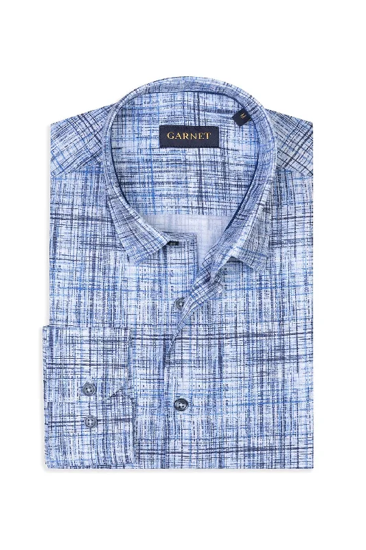 Comfortable V-neck Button-Down Shirt for Versatility-Performance Crosshatch Shirt